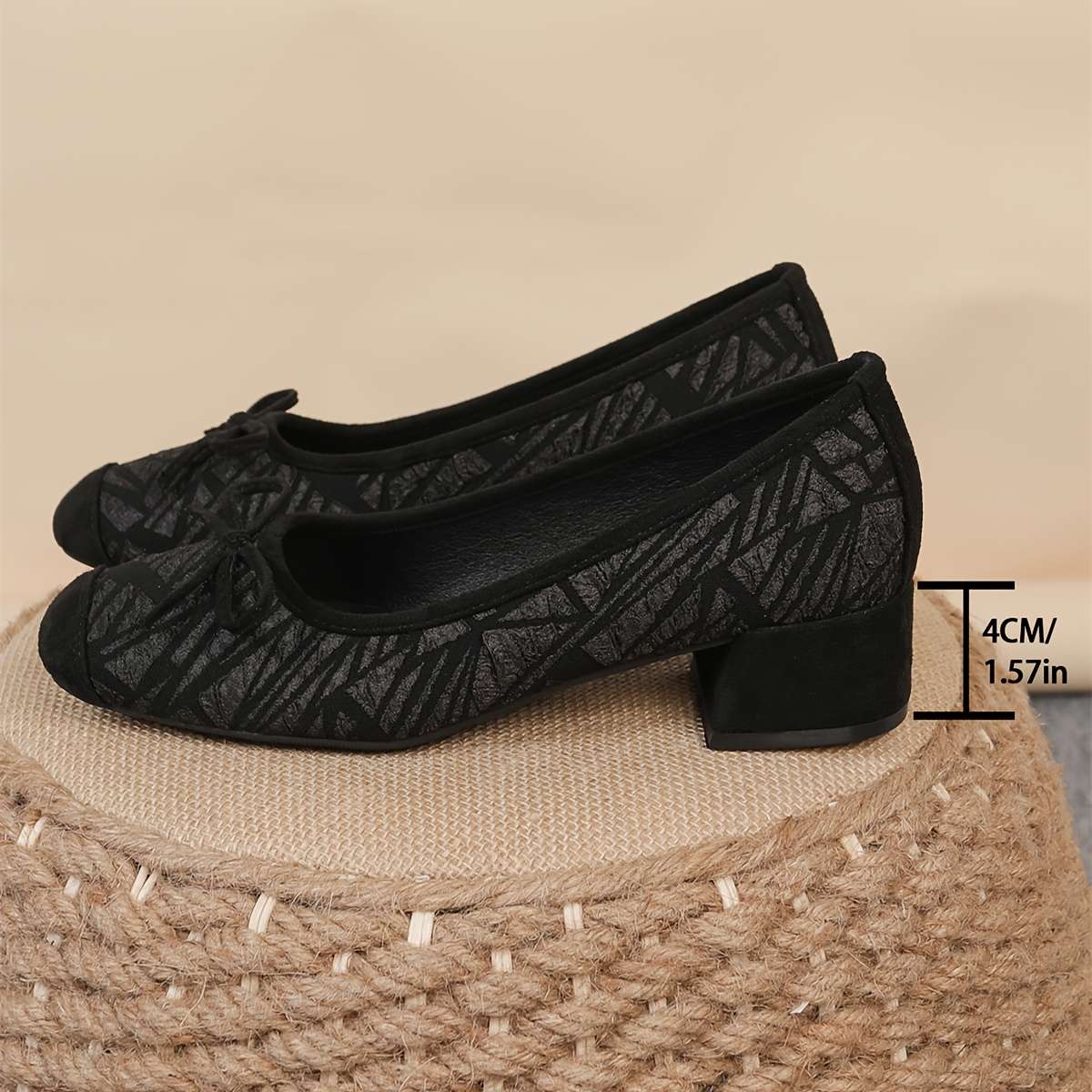 Women S High Heels Color Black Bubble Triangle Bow Sizeuk 7