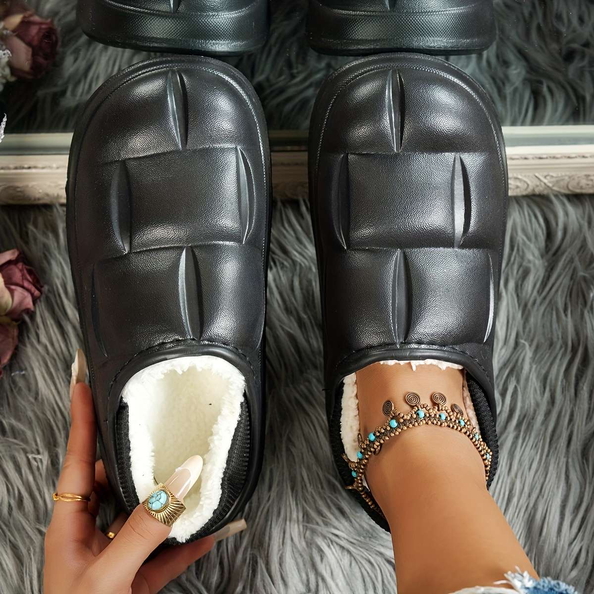 Cotton Slippers Color White Sizeuk 6.5-7
