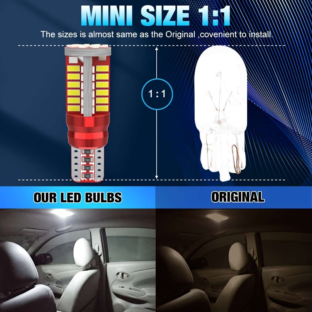 2pcs T10 168 192 W5W 57 SMD 3014 LED Canbus No Error Car Marker Light Parking Lamp Mo