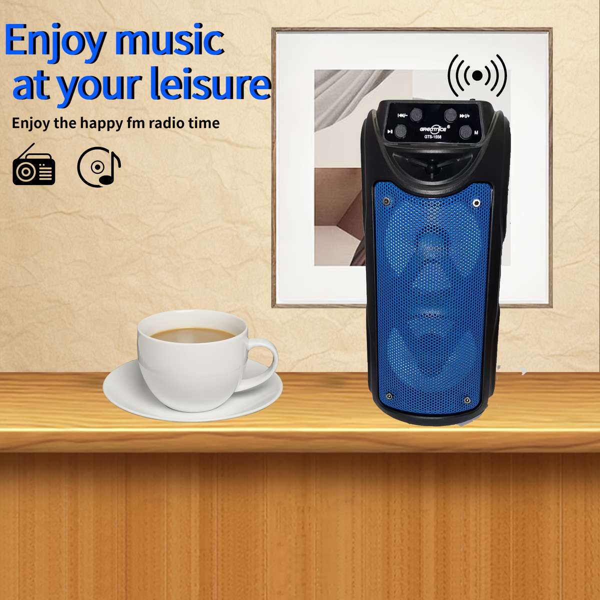 Modern Dual Channel Design Wireless Outdoor Speaker With For Outdoor Party Red