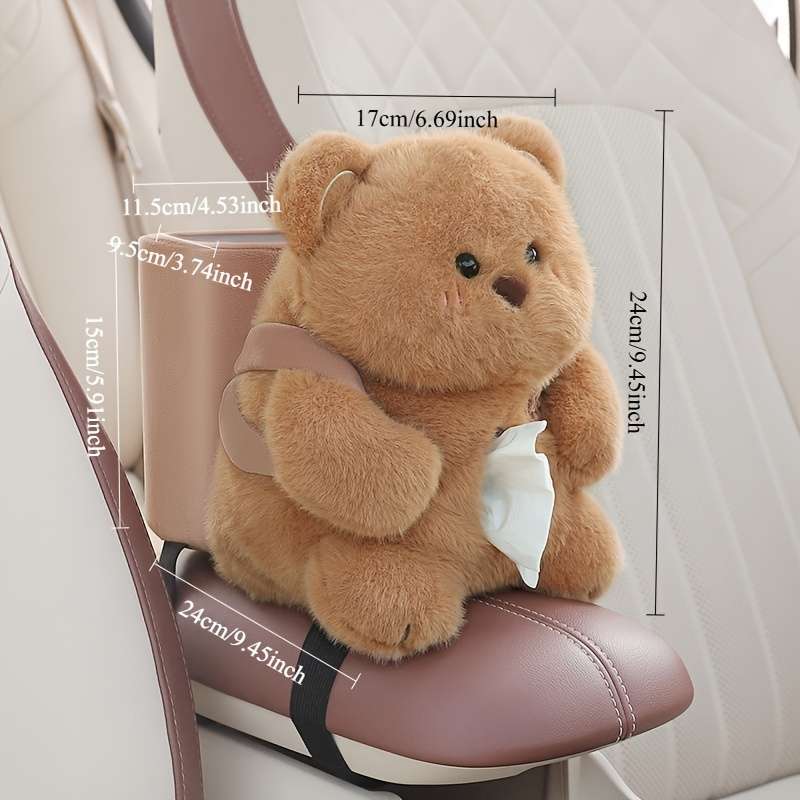 Car Tissue Box Style Fat Brown Bear