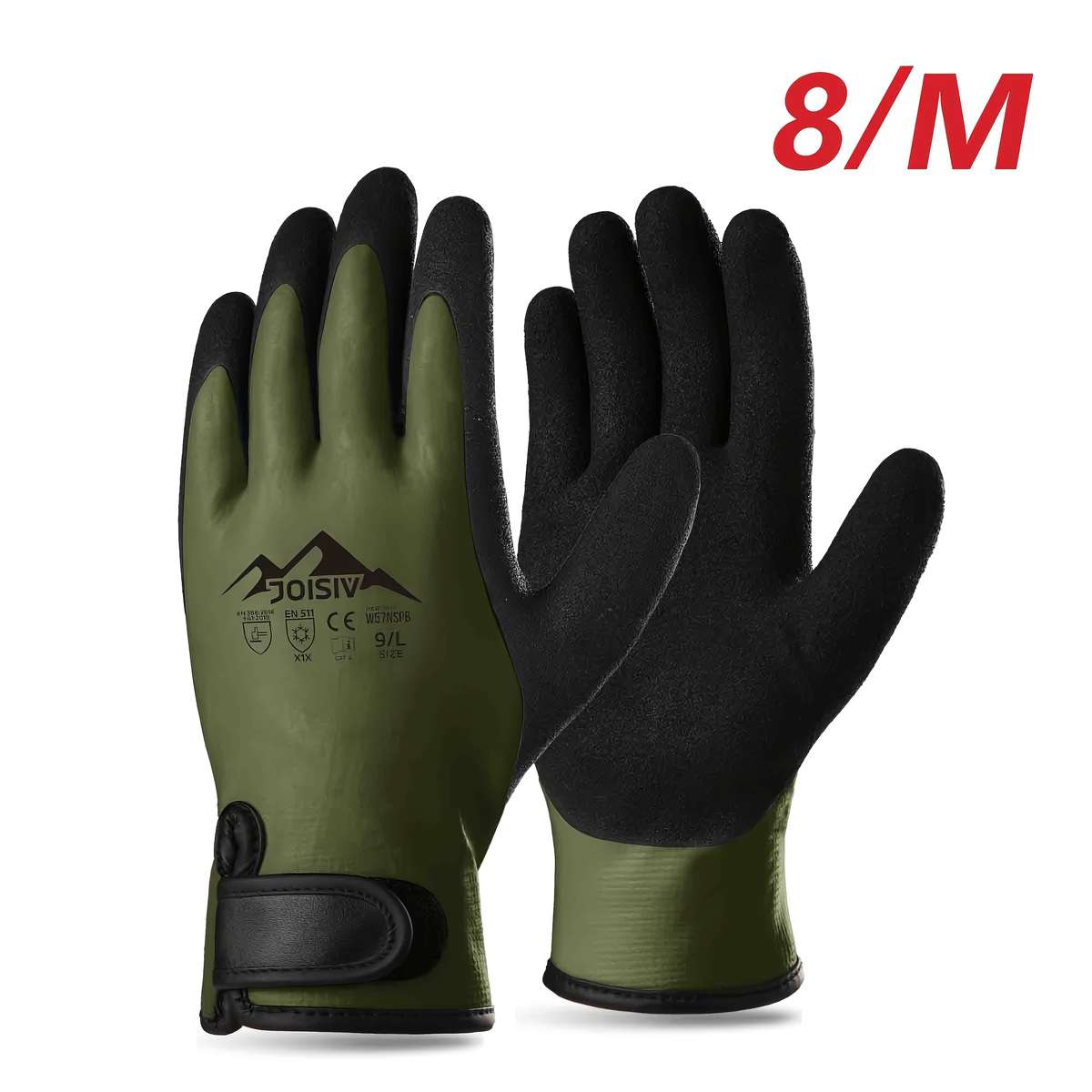 Work Gloves Color Green 1 Pair Size9L