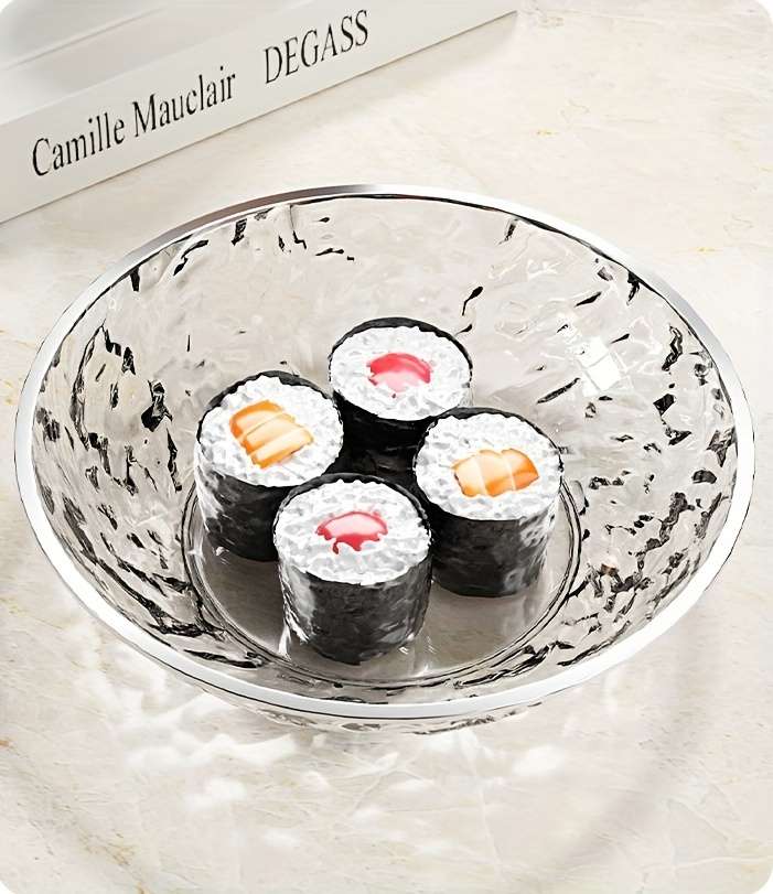 Bowl Color Silvery Edge Round 4Piece Set White