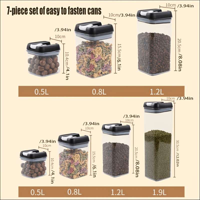 Sealed Jar Color Black 7Piece Set