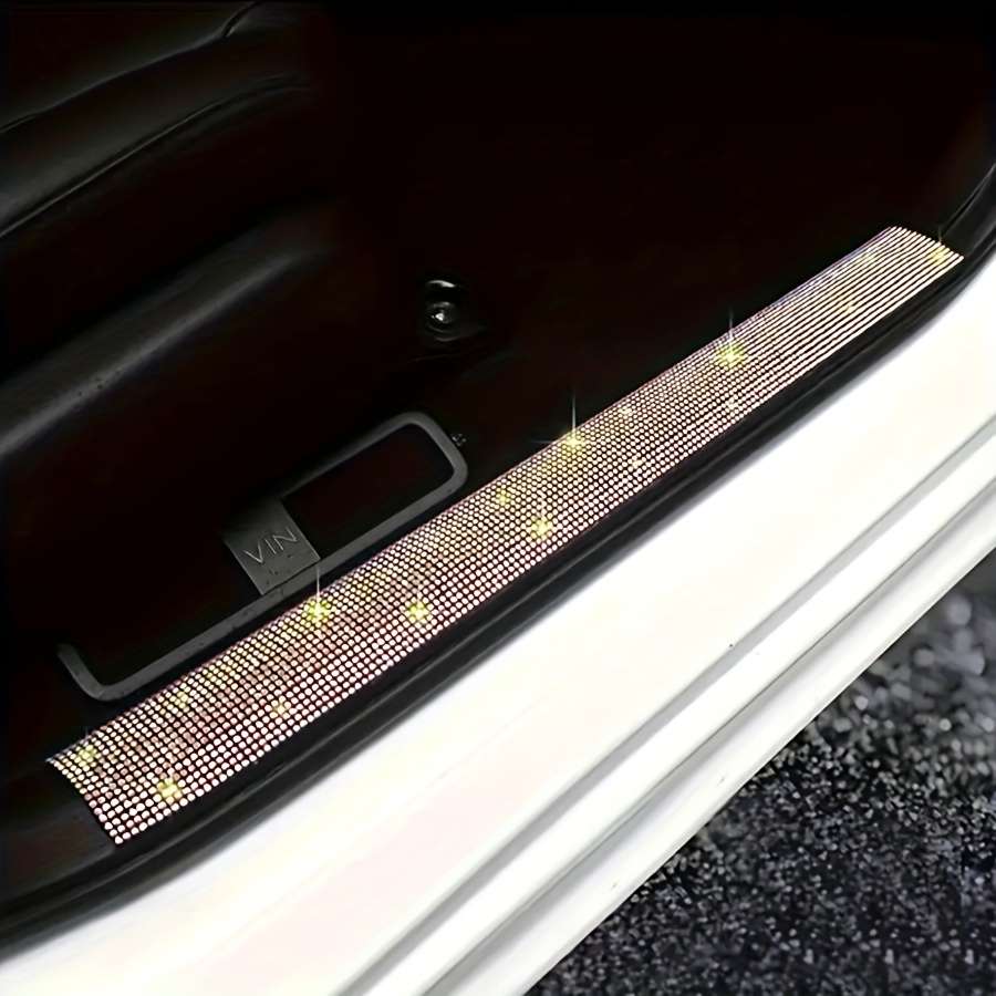2Pcs Scratch With Protective Threshold Decorative Crystal Resistant Trim