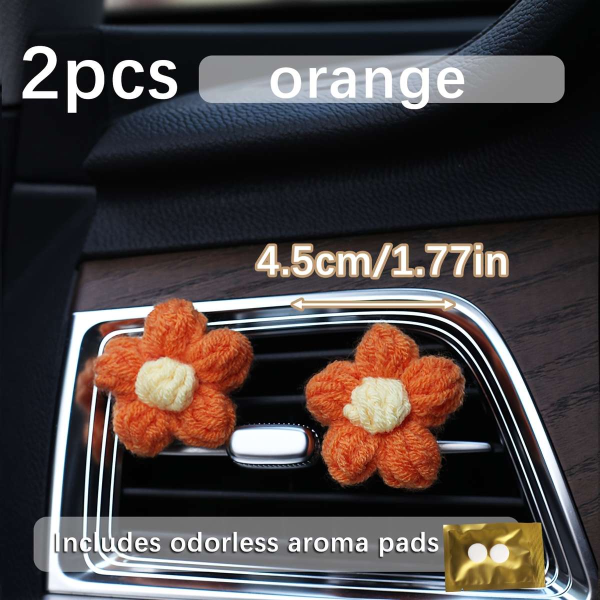 Car Interior Decor Color 2Pcs White