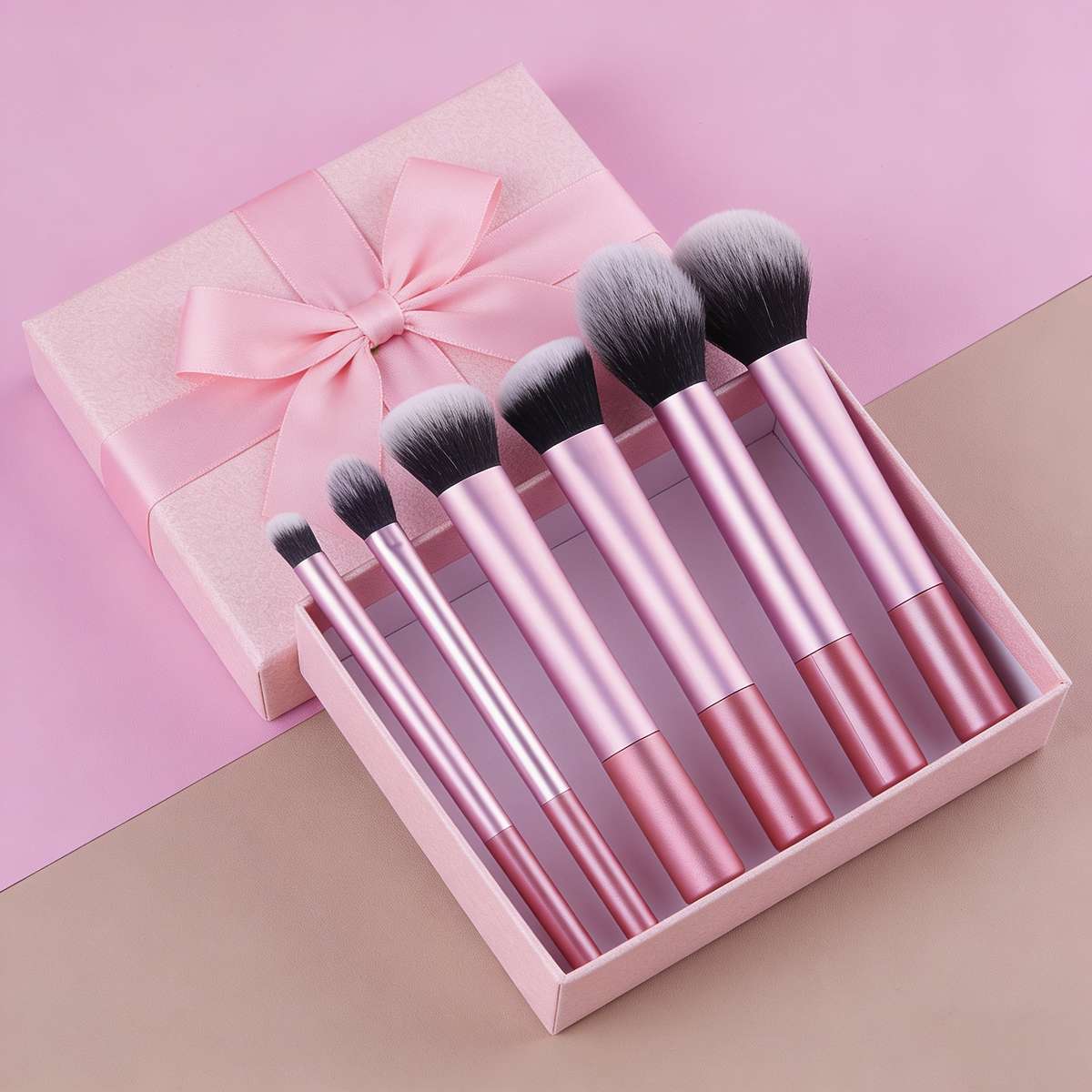 Makeup Brush Set Style 6Pcspinkbeauty Brush Set