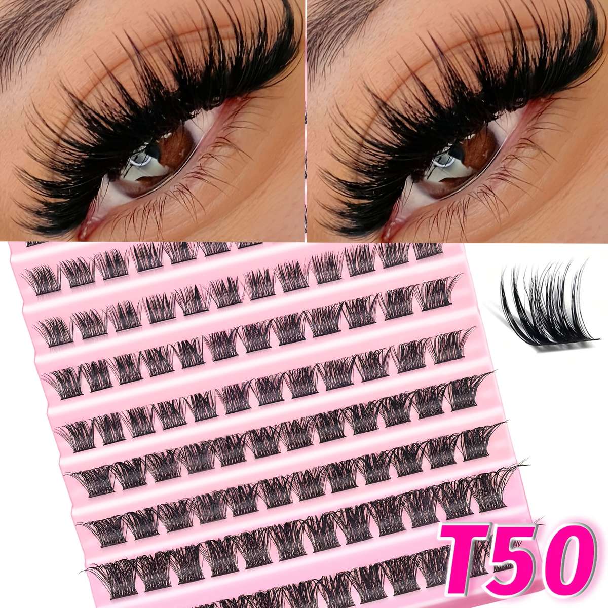 120pcs Volume Soft Cluster Lashes Model 80 D Mix 16mm