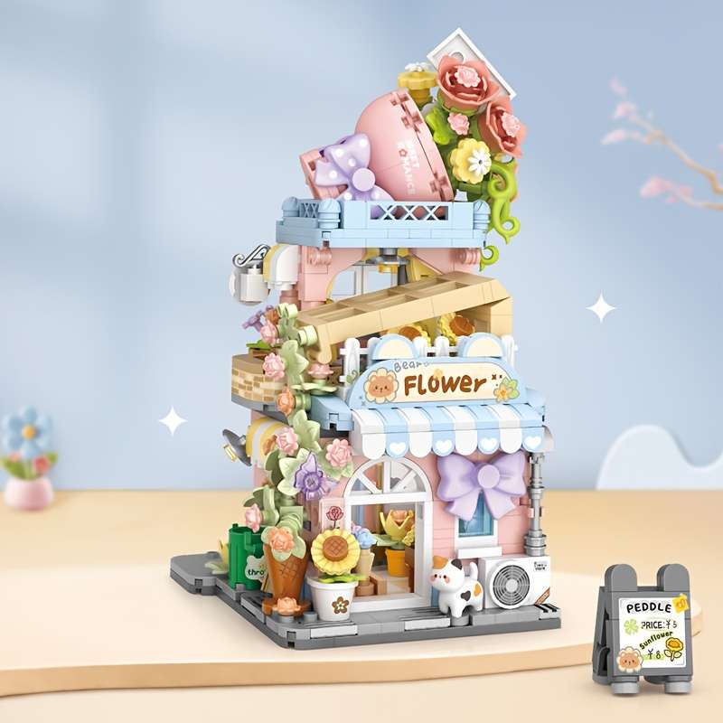 Building Toy Architectural Model Toy Set Style Flower Shop