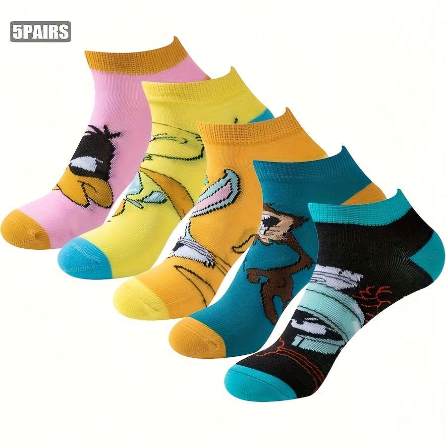 5 Pairs Random Color One Size High Elastic Socks