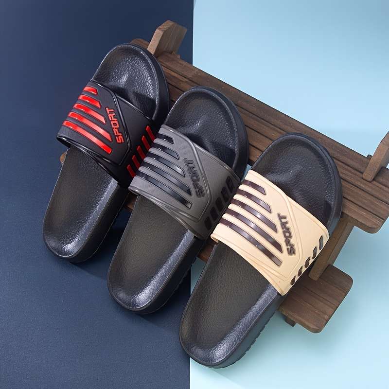 Men Slippers Summer Style Black Gray Size Uk 15