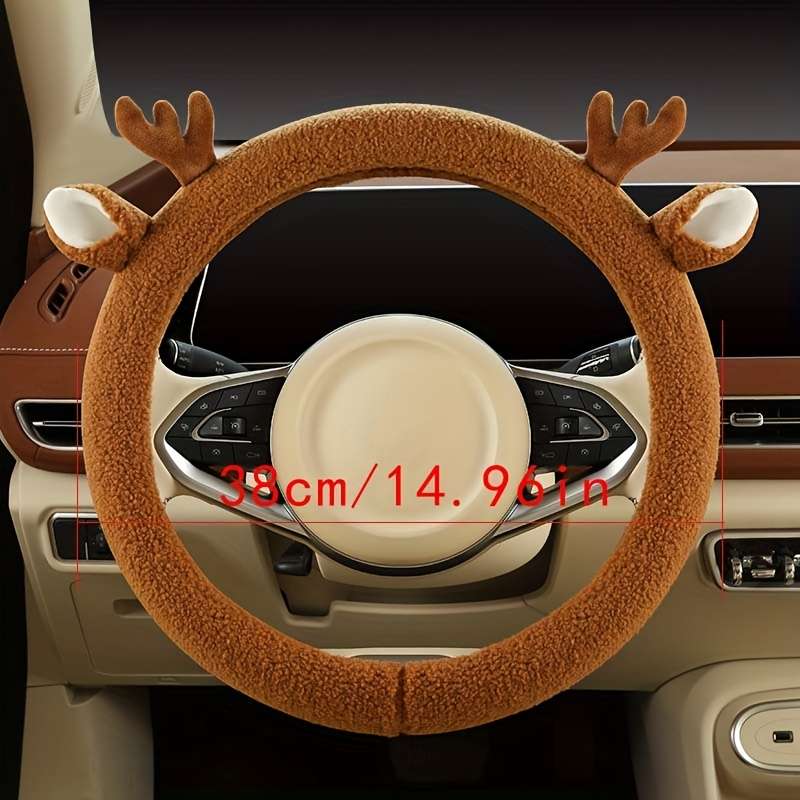 Car Steering Wheel Cover White Model D Type