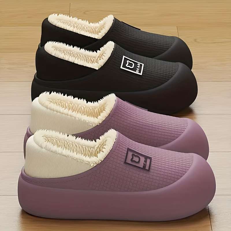 Cotton Slippers Color Black Sizeuk 6.5-7