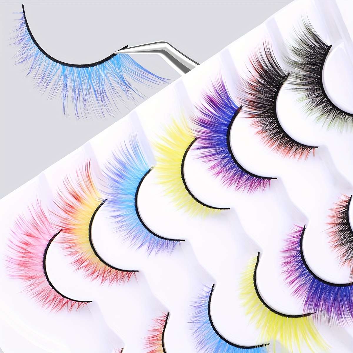 7 Pairs Natural Fluffy Lash Extensions Color Multi Quantity 7pairs