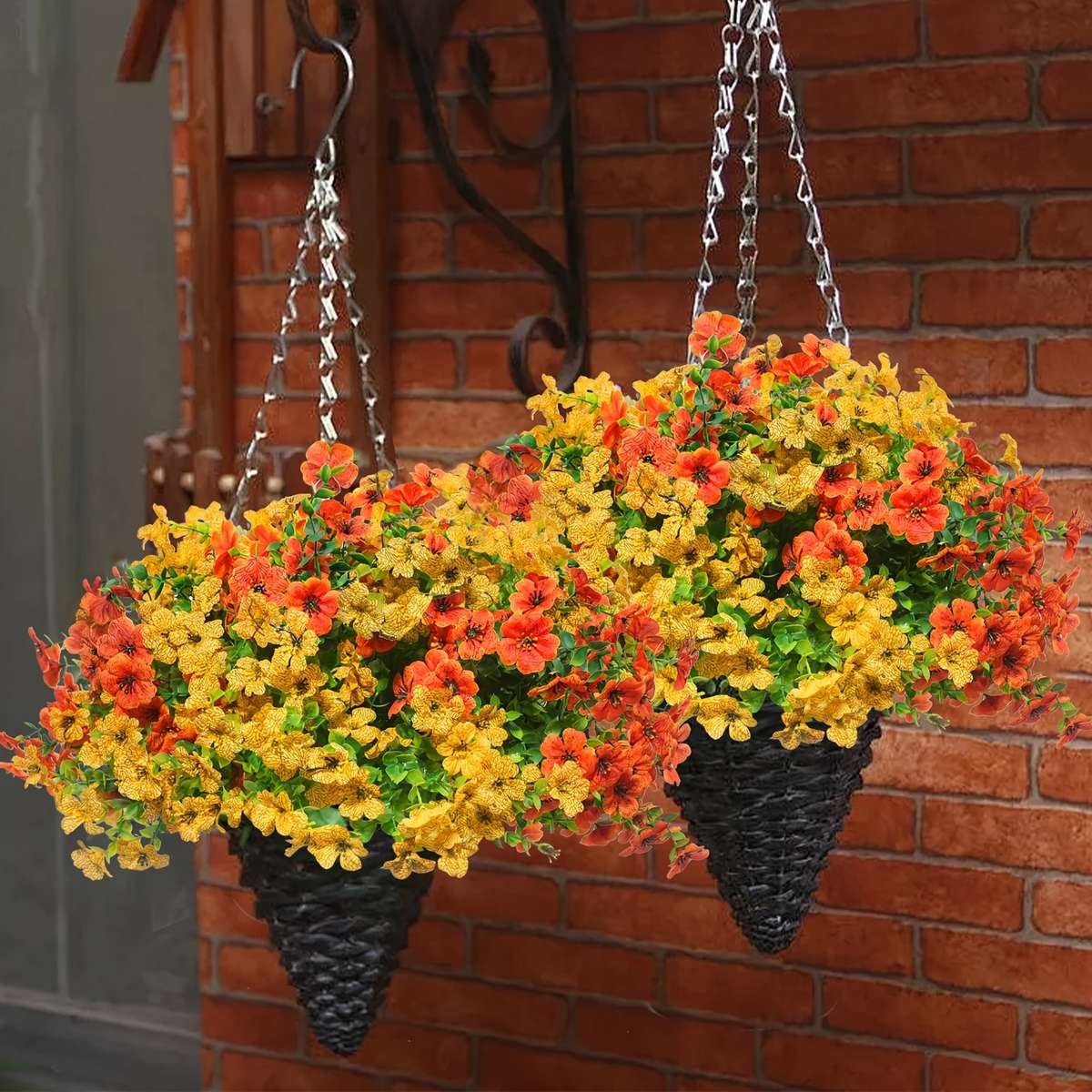 Simulated Flower Color Orange Yellow Quantity6Pcs