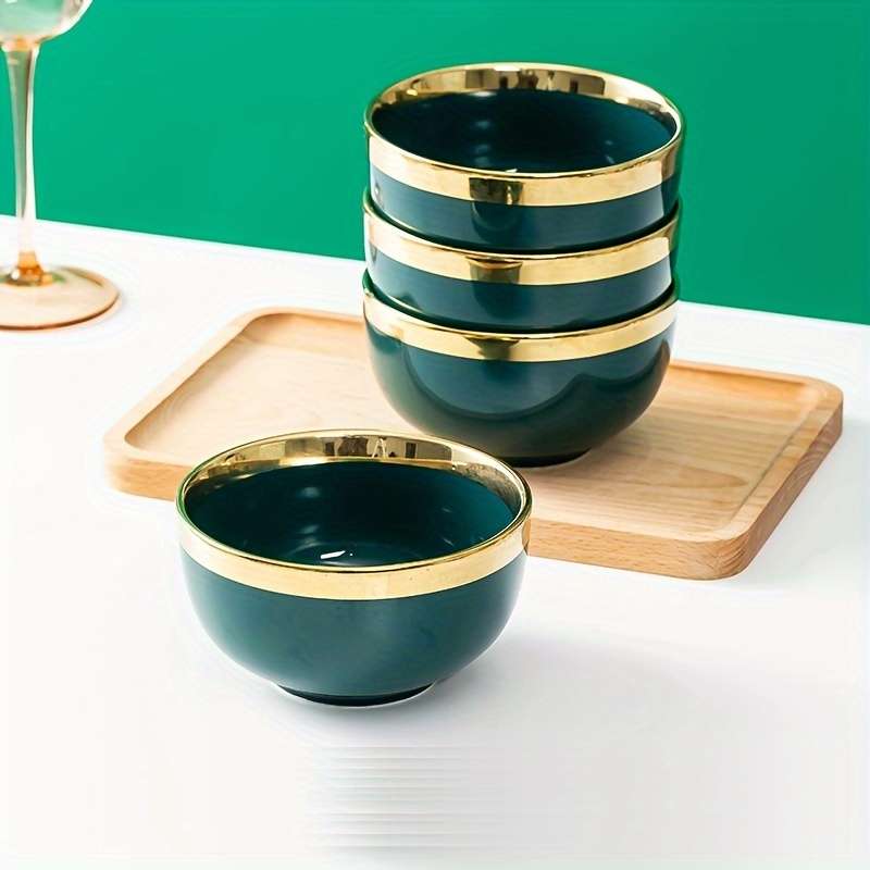 Bowl Items 4Pcs 4.5In Bowl Createdemerald Golden Plated