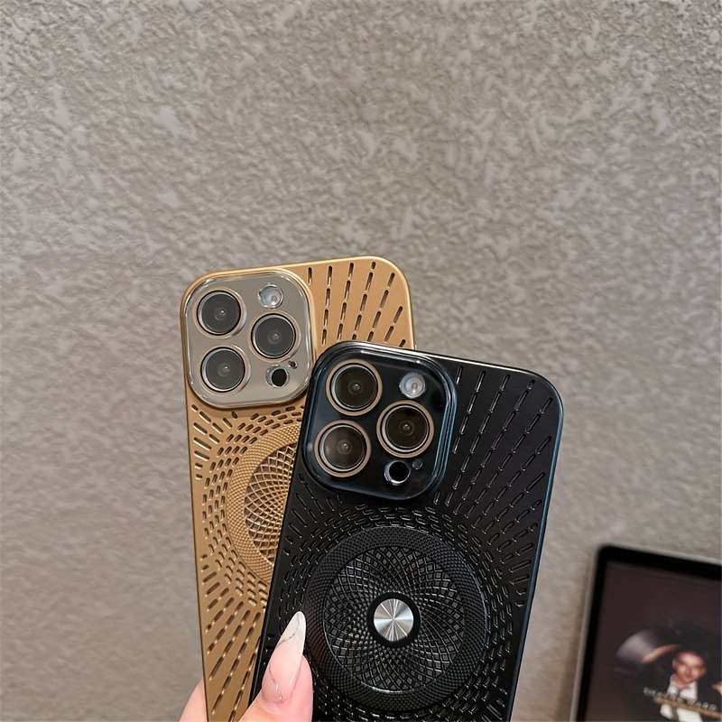 1Pc White For iPhone 16 Pro Max Hollow Heat Dissipation Phone Case