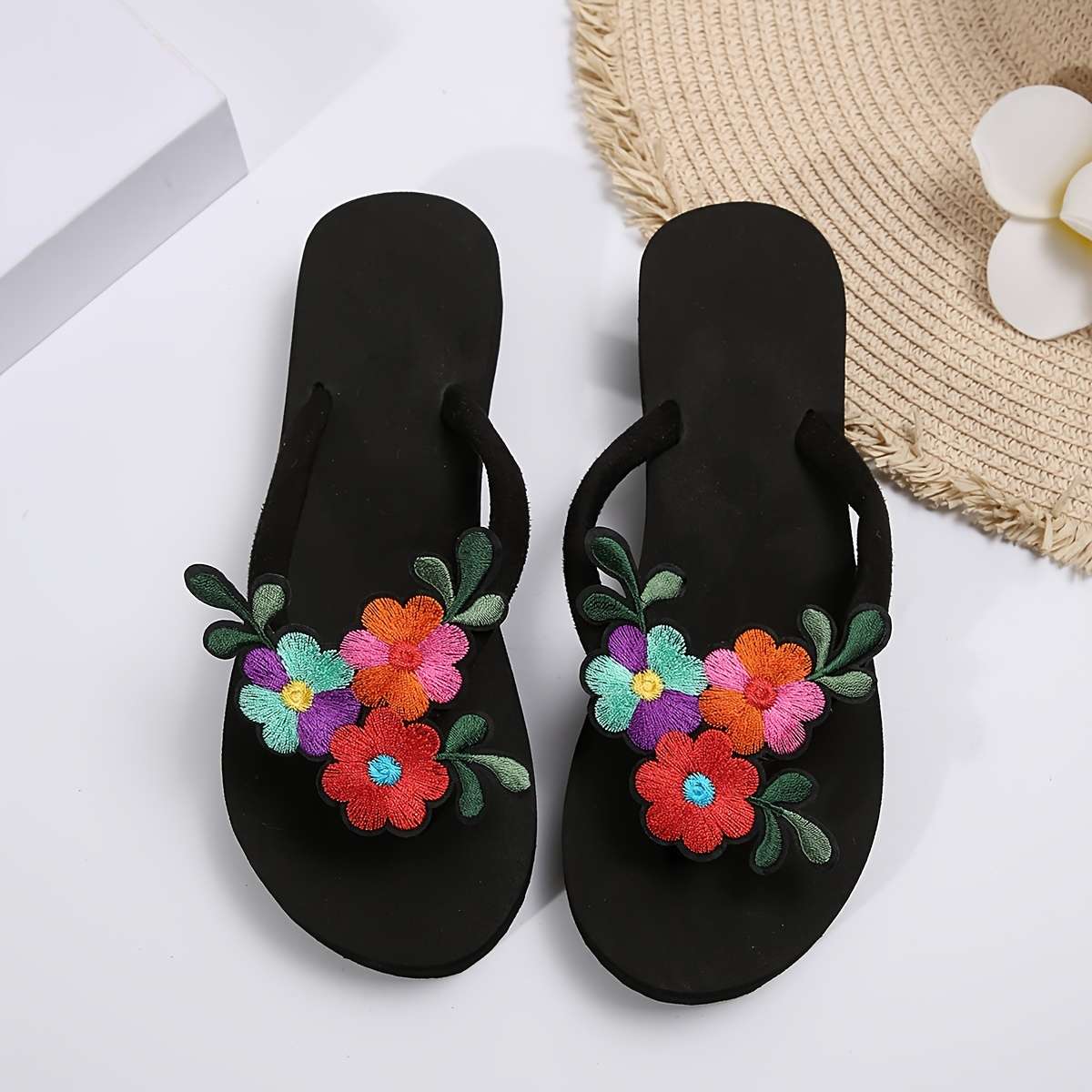 Ladies Summer Flip Flops Black Uk 3