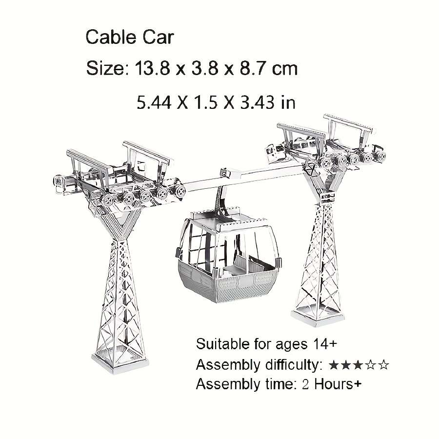 3D Building Model Puzzle Set Items Cable Car