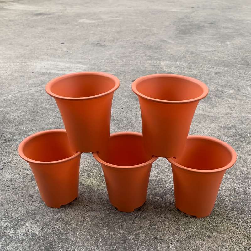 Flowerpot Color 5Pcs Black Flower Pots