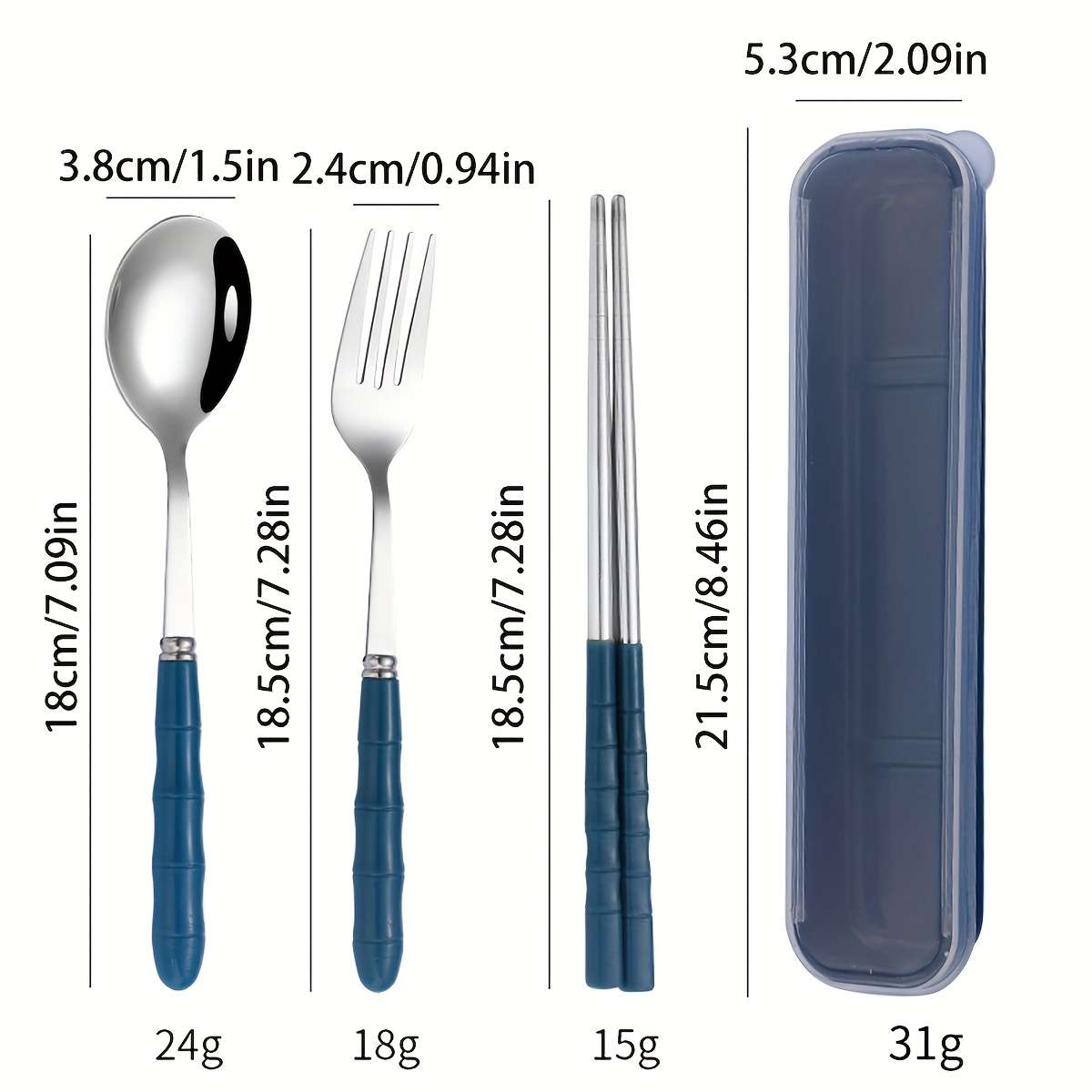 3pcs Stainless Steel Cutlery Set 3pcs Stainless Steel Flatware Set Portable Cutlery Set with