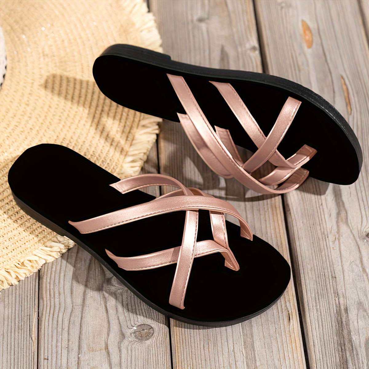 Ladies Summer Flip Flops Black Uk 7.5