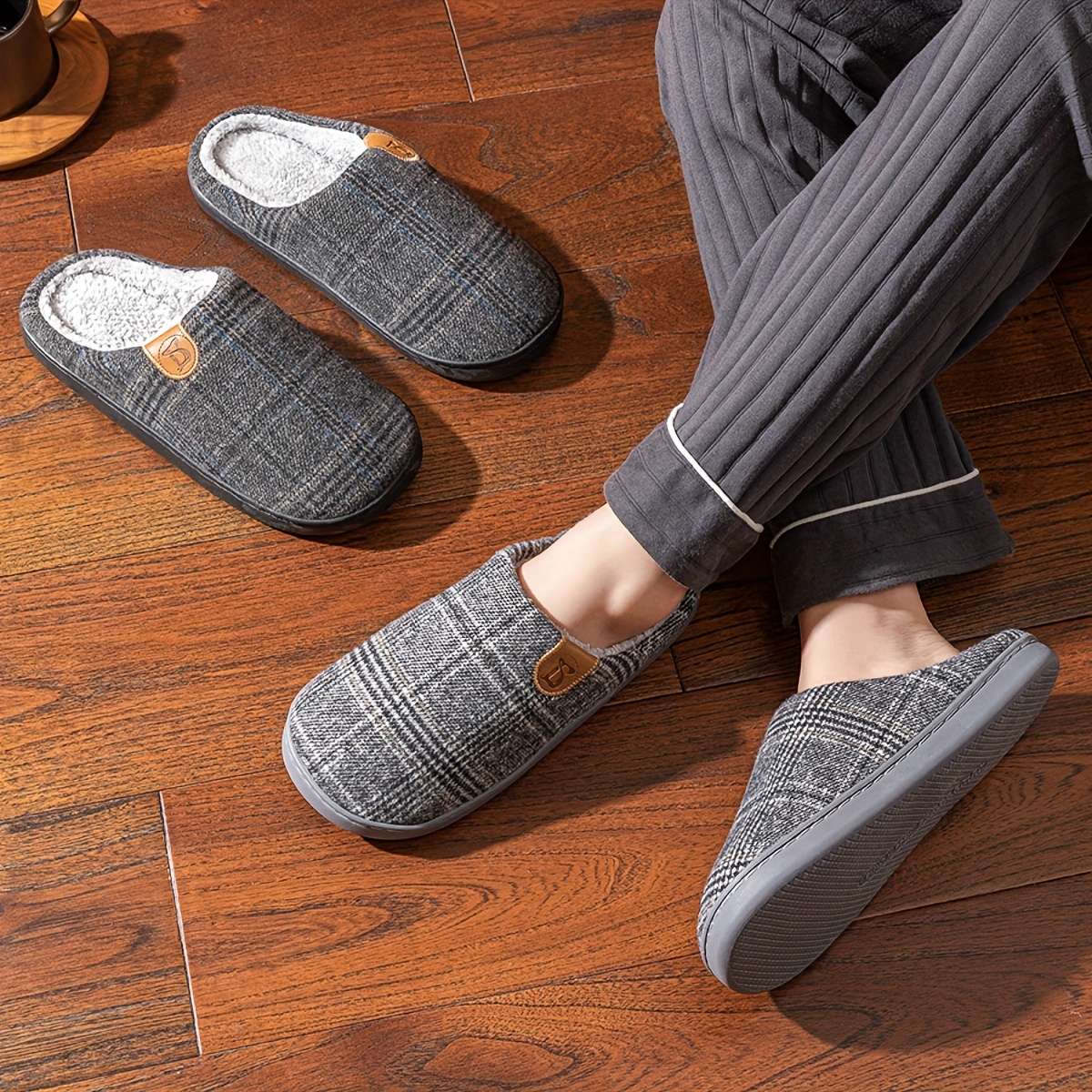 Cotton Slippers Color Dark Green Sizeuk 9.5-10