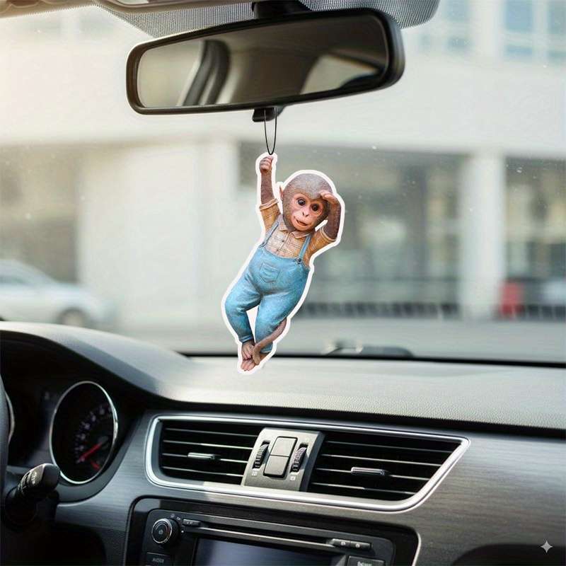 Car Interior Decor Style 2Pcs Monkey On A Swing