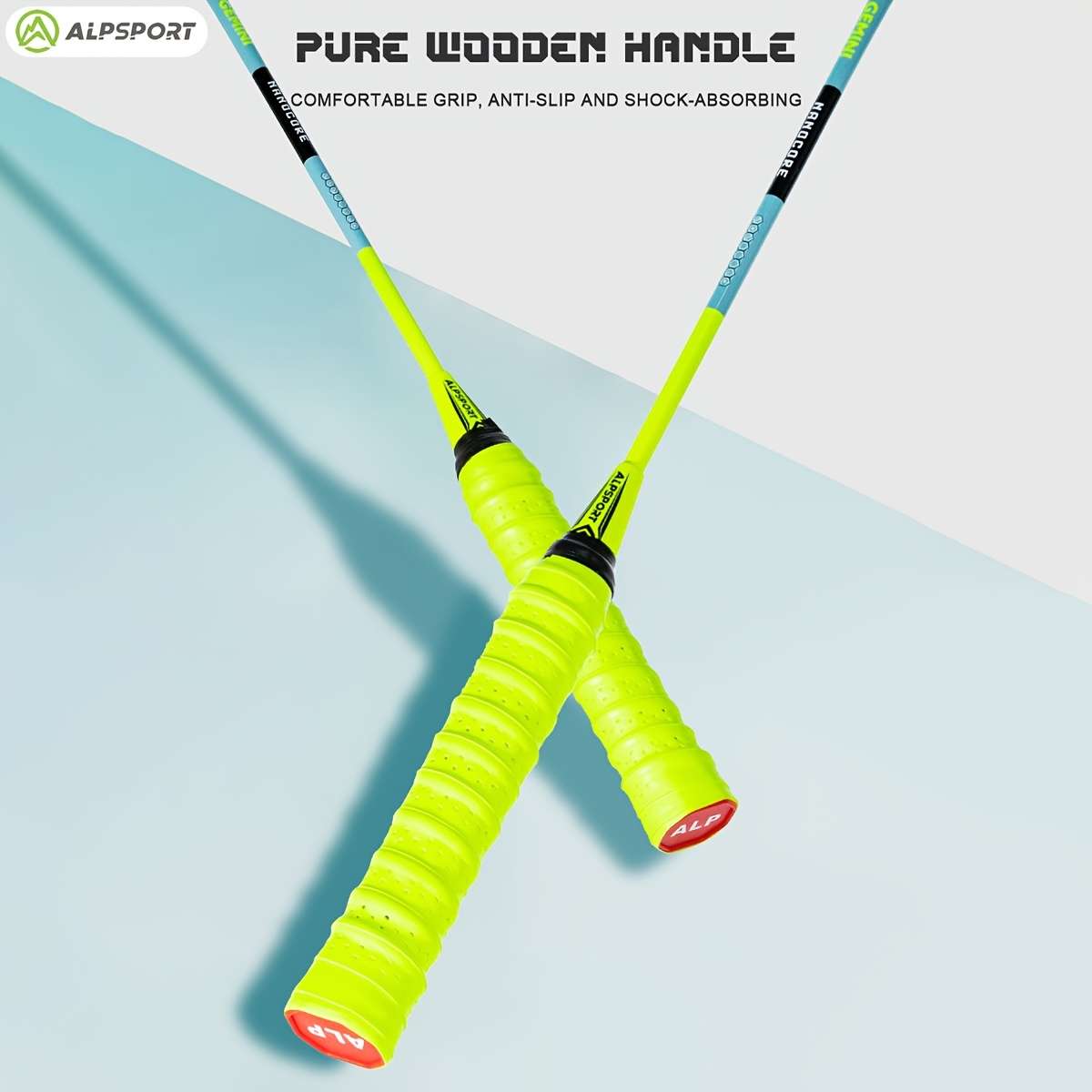 Badminton Racket Color 2 Blue Rackets  Bag  2 Grip