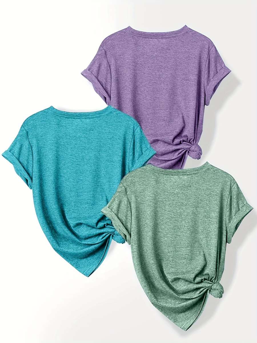 Womens T Shirt Color Light Green   Pink   Sea Blue Size4Xl
