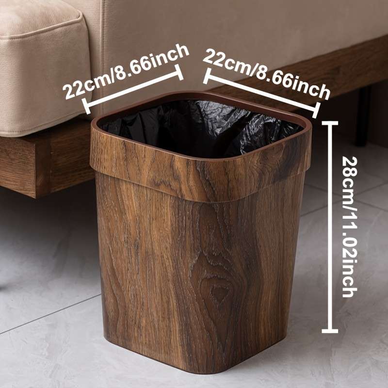 Garbage Can Color Press Ring Wood Grain 7L