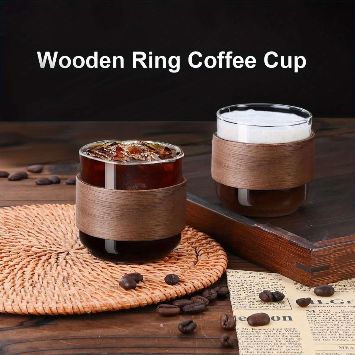 Water Cup Quantity Two High Transparency Borosilicate Glass Cups