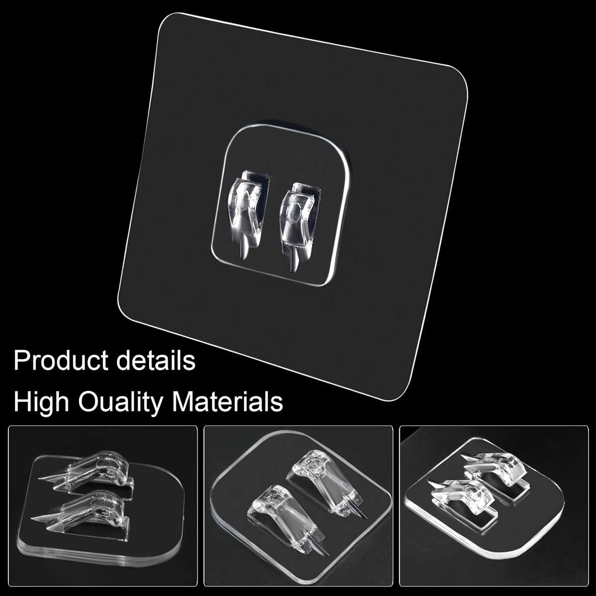 Wall Hooks Self Adhesive Clear Hooks Waterproof Quantity 5Pcs