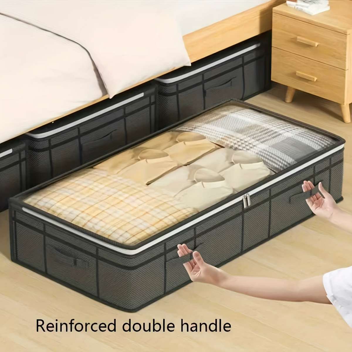 Set 2 Heavy Duty Windowpane Storage Moving Storage 2 Pack Dark Gray Size