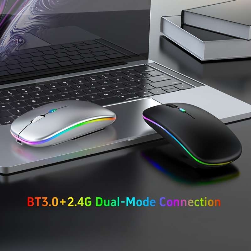 2-Piece Wireless Backlit RGB Keyboard And Mouse Set White