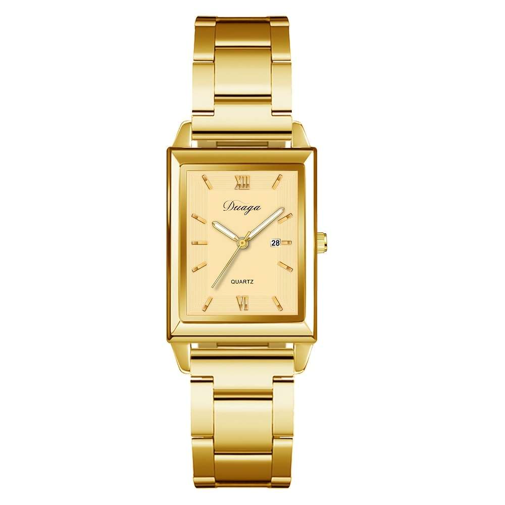 4Pcs Premium Men Business Versatile Roman Numeral Quartz Watch Non Water