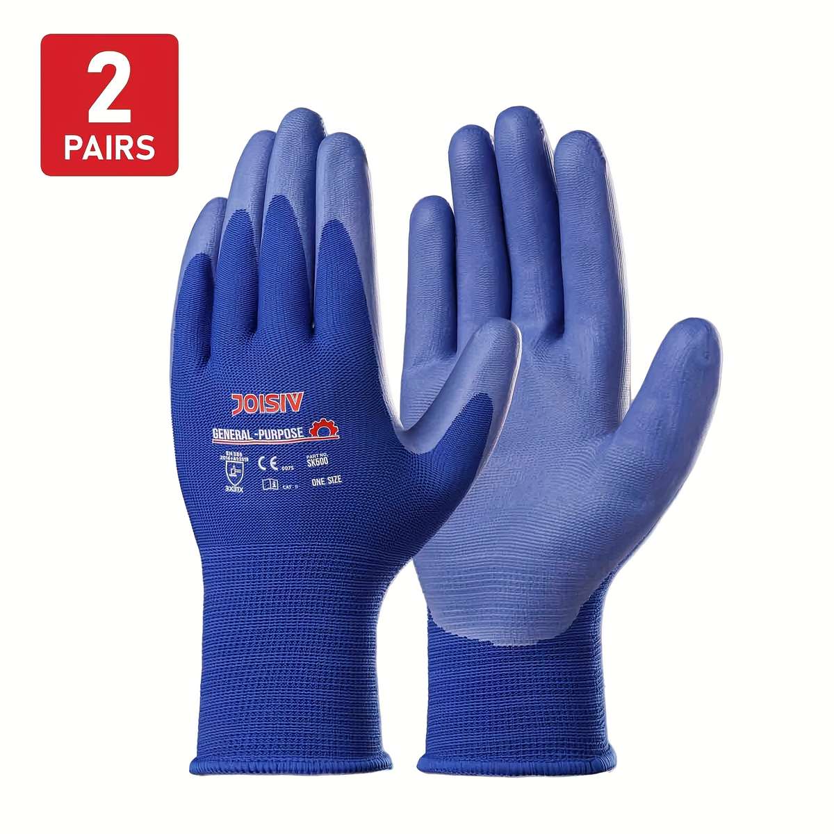 2 Pairs Green Multi Purpose Work Gloves