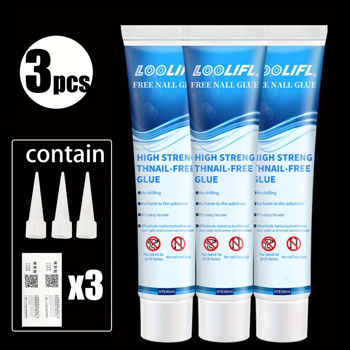 Heavy Duty Transparent Ultrastrong Nodrill Adhesive Durable For Diy Crafting