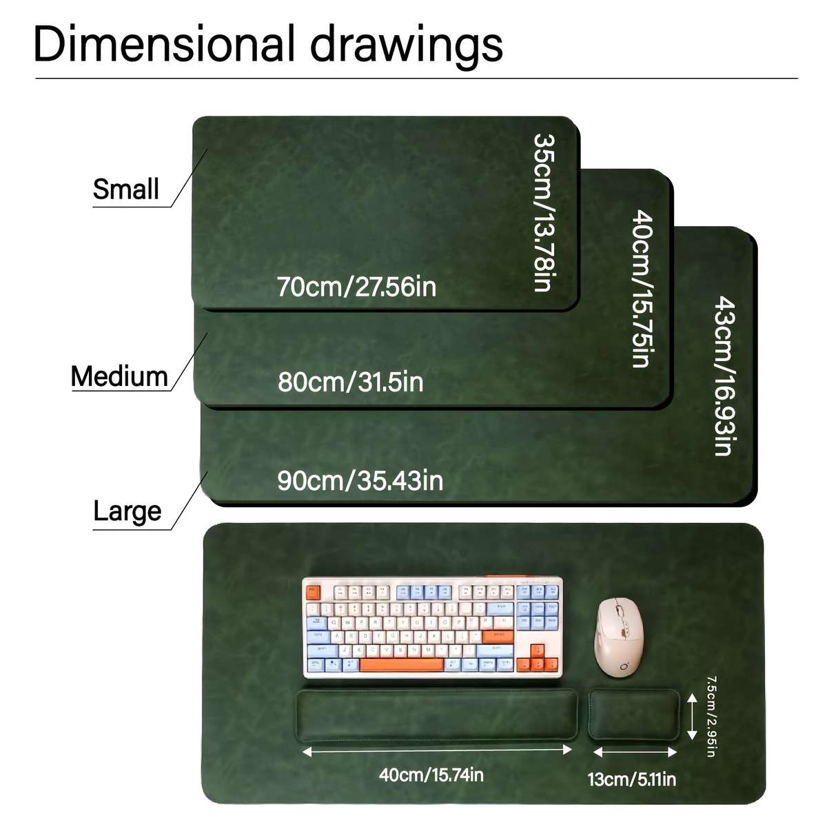 Mouse Pad Color Pink Three Piece Set   Size 70Cm X 35Cm