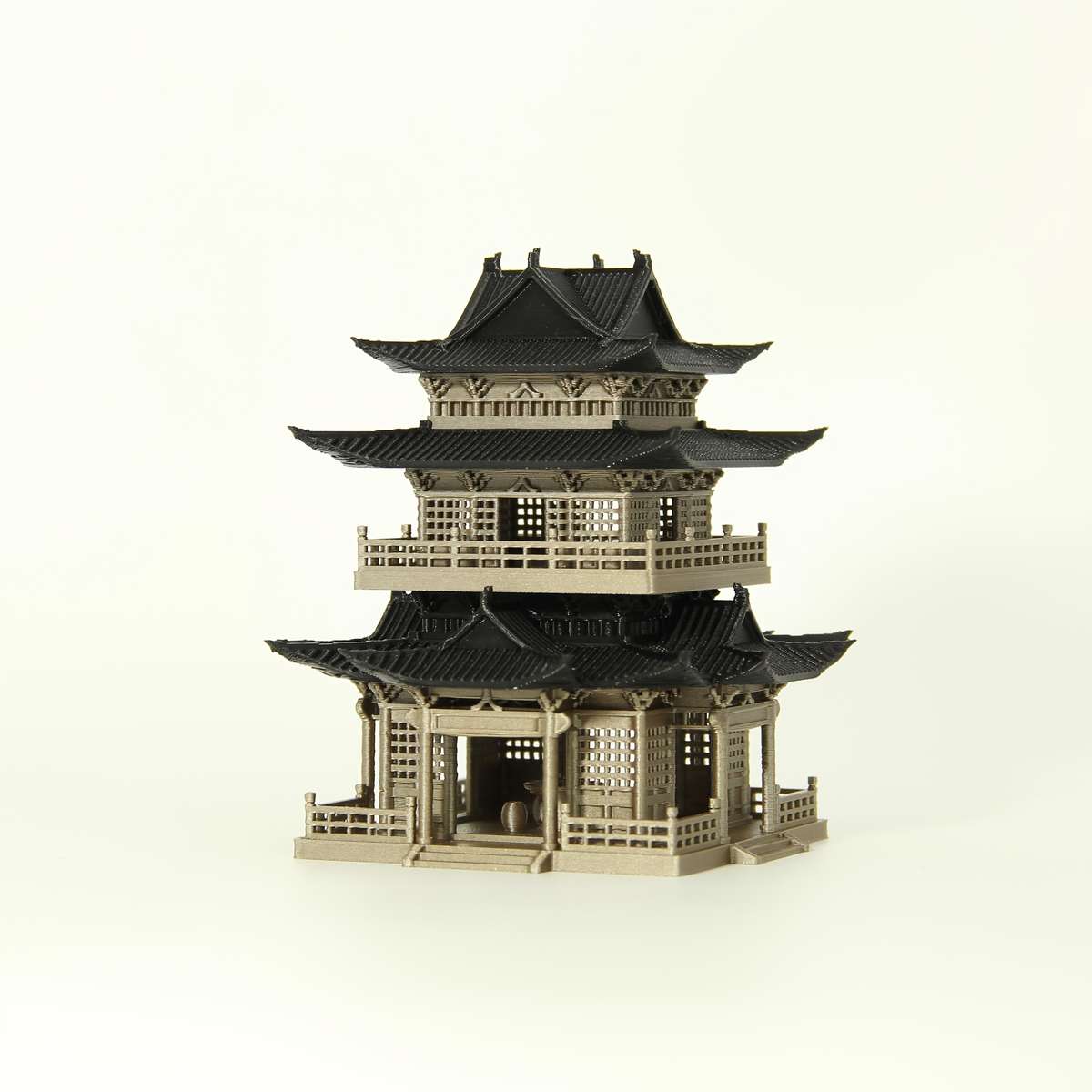 3D Building Model Puzzle Set Color Light Gold
