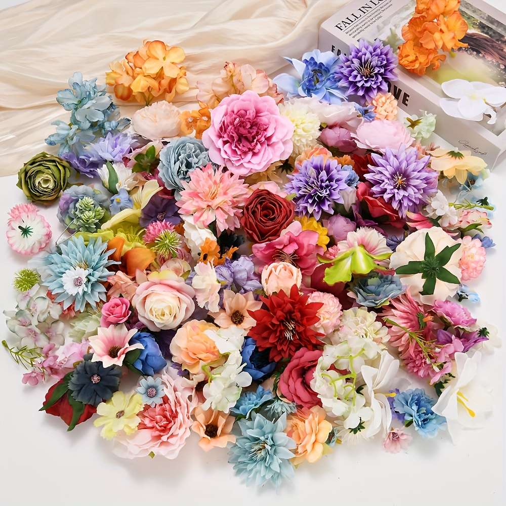 Simulated Flower Color 18Pcs Orange Mixed