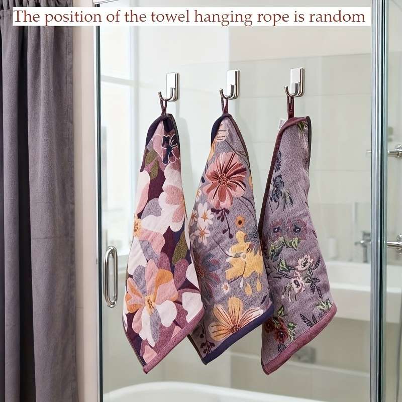 Towel Color 2Pcs Purple Courtyard Flower Narrative