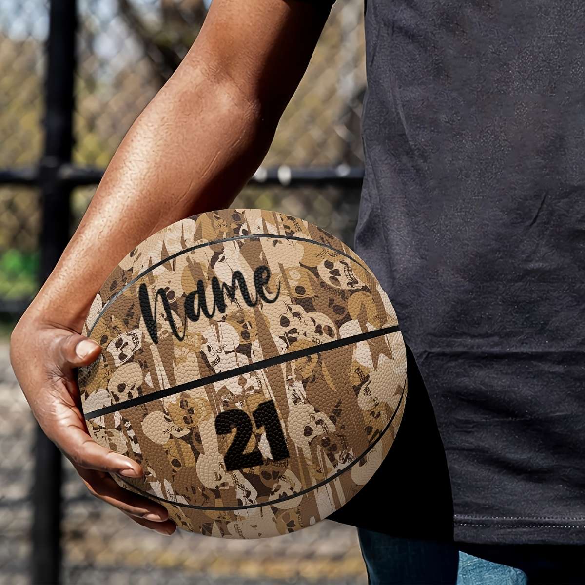 Basketball Color Full Skull Print Size7
