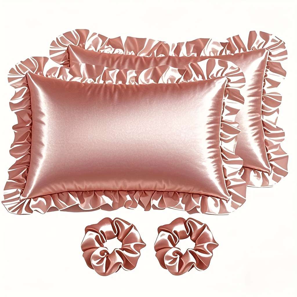 Satin Pillowcase Color No Lace Wine Red Size50Cm*66Cm