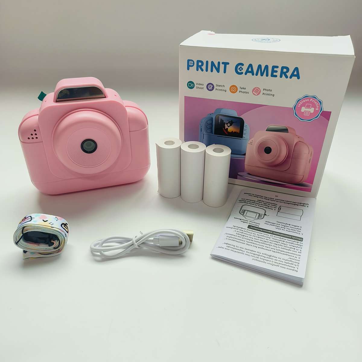 Printer Color Blue 3 Rolls Of Printer Paper Items No Tf Card