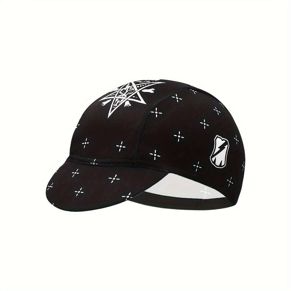 1pc Classic Retro Black Summer Cycling Cap Breathable Quick Dry Knit Polyester Material Ou