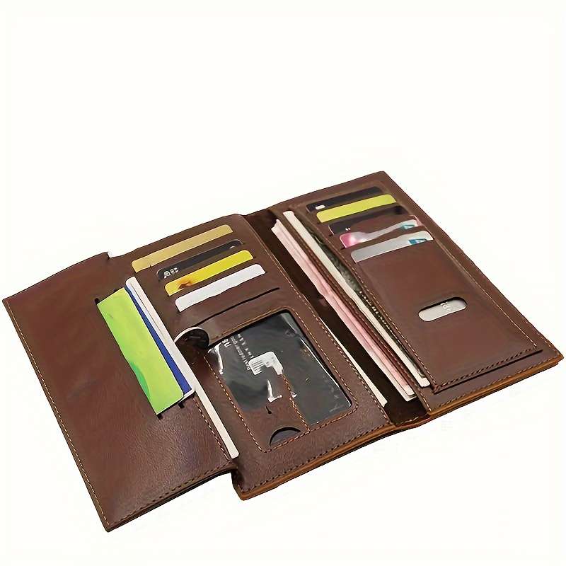 Men'S Classic Crocodile Pattern Long Walletmulti-Card Holder With Zipper Coin Pocket Textur