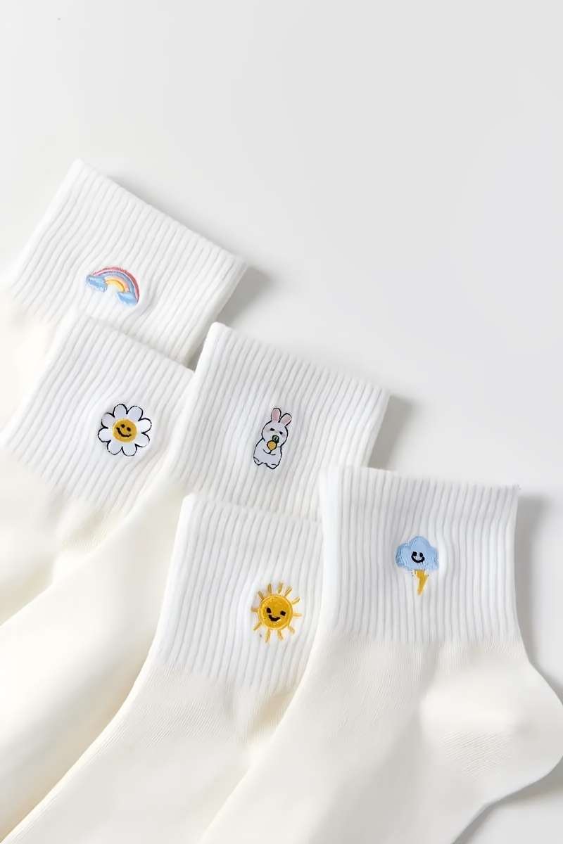 Women S Socks Color 5 Pairs Size Asian Onesize