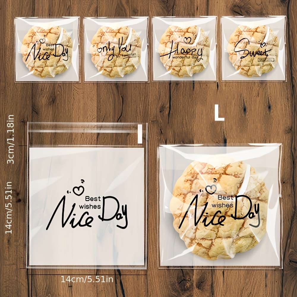 Food Storage Bags Size Medium White English 10Cm Selfadhesive Bag * 100