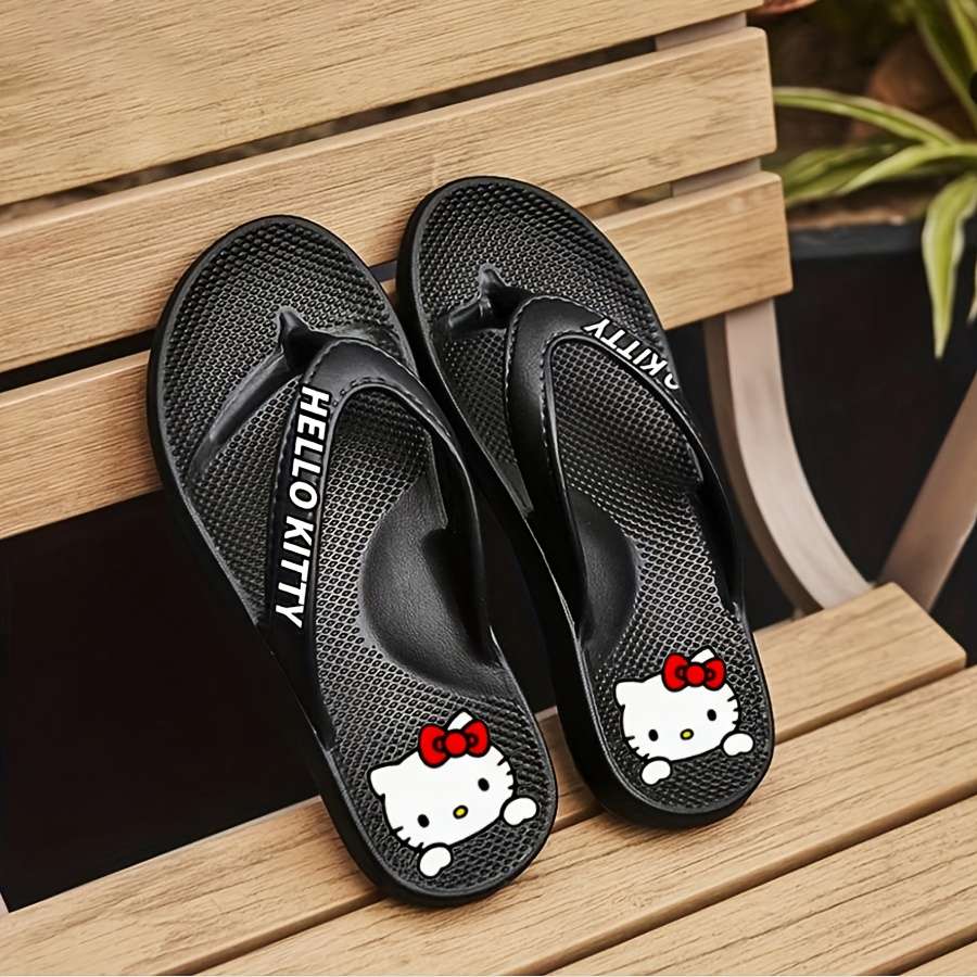 Ladies Summer Flip Flops Black Uk 6.5-7